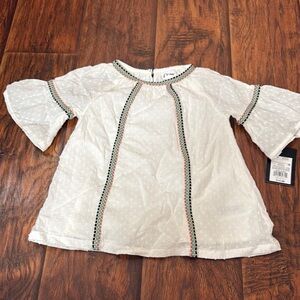 5T Art Class bohemian blouse. White w/ striped detail. NWT